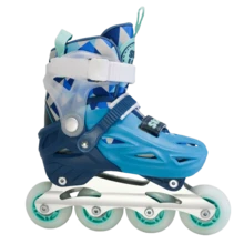 SHOLOV 时尚运动型女士户外直排轮滑鞋，尺码 30-41。轻便、高回弹、可调节，配有可拆卸鞋套、足弓支撑记忆功能、良好的制动性能、闪光 PU 轮，以及加固的 PP 铝合金框架，有效防止脚踝扭伤。适合初学者。