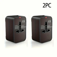 Universal Travel Adapter With 1 USB & 1 Type-C Charging Port, 100-240V Input, Power Adapter For Computer Accessories, Suitable For Over 150 Countries, Essential For Business Trip And Travel, Compatible With Laptop, Tablet, Smartphone