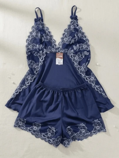 Baby Doll Suede PLUS SIZE Bicolor Pijama de Dormir Blusinha e Shortinho Confortável e Fresquinho