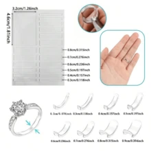 KLONKEE 8 piezas de ajustador de anillos con 1 pieza de almohadilla ajustable DIY, estilos de corazón y regulares, protector de anillo invisible, unisex, se ajusta a anillos de 2-8 mm de ancho - Multicolor - Ver 6