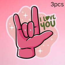 Pegatina de vinilo con gesto de "Te amo" - Estilo retro con acabado mate, autoadhesiva, forma asimétrica para coche, motocicleta, portátil y talla grande - Fácil de aplicar, calcomanía para vehículos, pegatinas de motocicleta