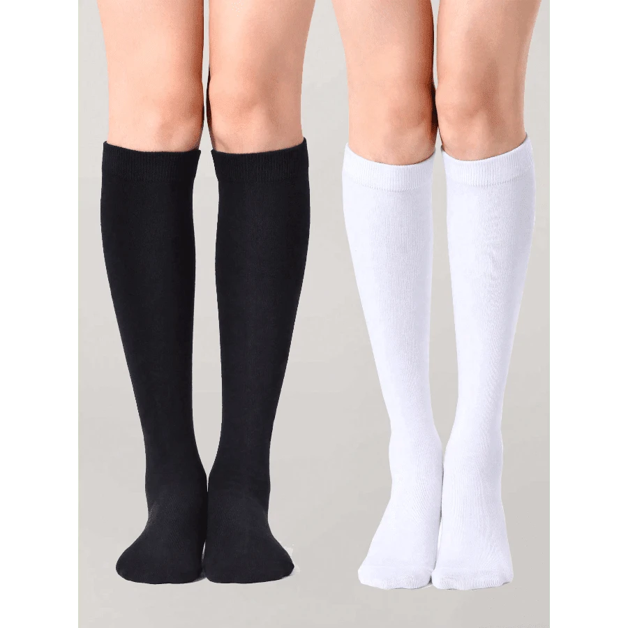 1/2/3 Pairs Velvet Over-The-Knee Socks, Slimming Mid-Calf Socks, Decorative Thigh High Socks, Outdoor High Tube Socks, JK School Girl Style, Sports Socks, Suitable For Daily Wear All Year Round - 天鵝絨小腿 - 查看 1