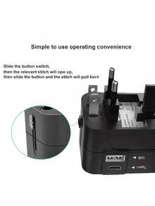 Universal Travel Adapter With 1 USB & 1 Type-C Charging Port, 100-240V Input, Power Adapter For Computer Accessories, Suitable For Over 150 Countries, Essential For Business Trip And Travel, For Laptop, Tablet, Smartphone - EU C Type Plug(220-240V) - View 9