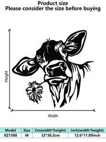 1 peça de arte de parede de vaca de metal para pendurar, decoração de parede de vaca preta, placa para casa, adequada para decoração de parede de cozinha de fazenda em cafeterias, decoração de parede clássica e aconchegante de animal de metal, escultura suspensa para ambientes internos/externos, presente perfeito para inauguração de casa