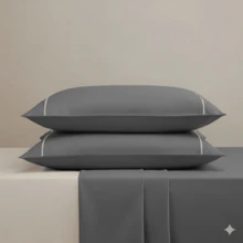 400 Thread Count Bedding Set With Elastic Band, Hotel Standard, All Sizes - Gris - Ver 2