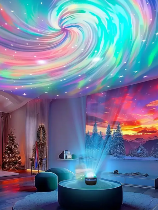 1pc Creative USB Powered Starry Sky Projection Lamp - Multifunctional RGB Lighting For Living Room, Kitchen, Dining Room, Bar, Bedroom, Etc. - Decorative Night Light, Space Projection Decor, Romantic Ambiance, Holiday Gift - Christmas, Lamp, LED Projector, Room Decor, Christmas Decoration, Night Light, Movie Projector, Bedroom Decor, Ceiling Projector, Christmas Ball, Gift, New Year Gift