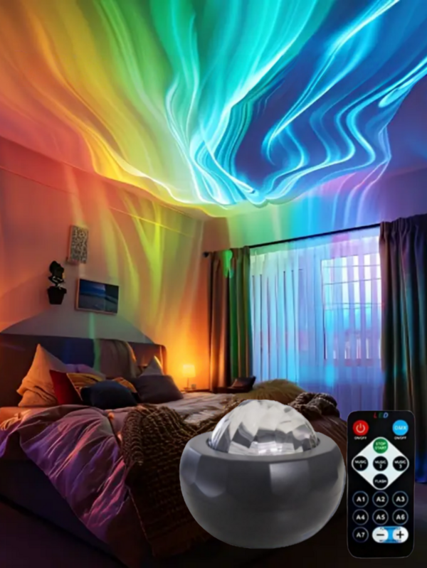 1PC Aurora Borealis Projector Lamp With Remote Control, USB Power LED Desktop Mood Light, Adjustable Space Theme Lighting For Bedroom Decoration, Ceiling, Party Decoration, Modern Plastic Table Lamp With Remote Control