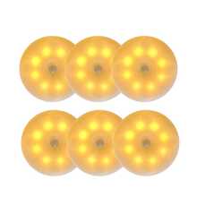 1 件/3 件/6 件 LED 运动传感器室内灯 - 8 LED，USB 可充电磁性夜灯适用于楼梯、橱柜、卧室、床边、鞋柜，2 种照明模式（冷白/暖白），非常适合圣诞节礼物、节日办公室、卧室、酒店、派对、餐厅装饰 - 彩色 - 查看 12