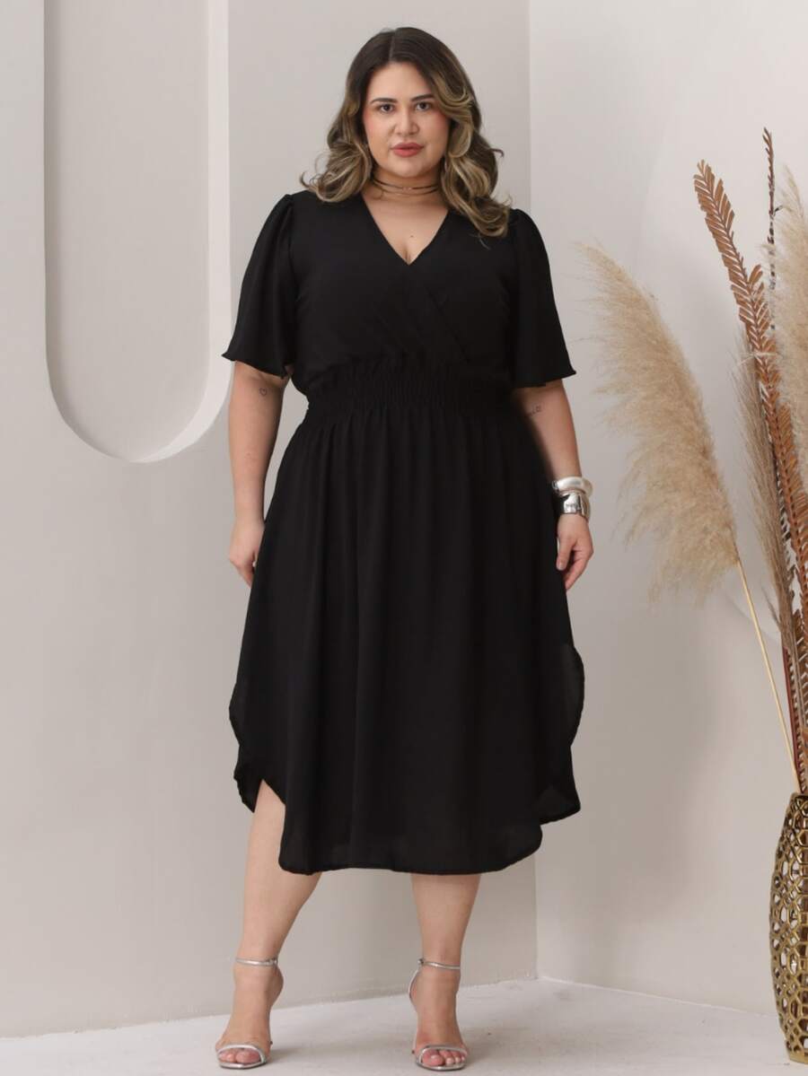 Plus Size Dresses - Black - View 1
