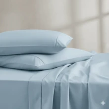 400 Thread Count Bedding Set With Elastic Band, Hotel Standard, All Sizes - Baby Blue - View 2
