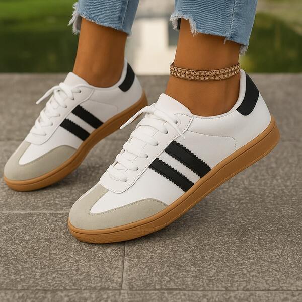 Tênis Feminino Causal Look Jovem Estilo Retrô –  Moda Urbana e Descolada 2025