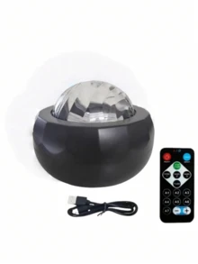 1PC USB Power LED Aurora Borealis Projector With Remote Control - Provides Vibrant Aurora Borealis Lighting For Bedroom, Living Room And Party Decoration, Black Spherical Design, Creates Stunning Indoor Aurora Effects, Night Light Projector - Multicolor - View 10