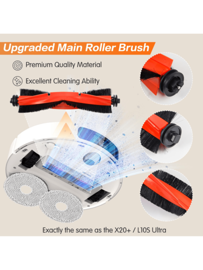 18 Piece Xiao Mi Robot Stofzuiger X20+ X20 Plus Accessories Replacement Parts: Dust Bag, Mop Pad, Main Brush/Side Brush, HEPA Filter. view 3