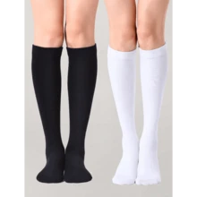 1/2/3 Pairs Velvet Over-The-Knee Socks, Slimming Mid-Calf Socks, Decorative Thigh High Socks, Outdoor High Tube Socks, JK School Girl Style, Sports Socks, Suitable For Daily Wear All Year Round - Velvet Knee-high Socks - 查看 1
