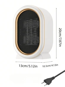 1 Peça Aquecedor Elétrico Portátil, Aquecedor de Baixo Consumo de Energia, Aquecedor de Ambiente, Aquecedor Elétrico PTC de Aquecimento Rápido, Aquecedor de Espaço Pequeno para Escritório, Dormitório, Quarto, com Proteção Contra Superaquecimento e Interruptor Anti-Tombamento, Aquecedor de Espaço Portátil, Presentes de Natal, Presentes para Homens/Mulheres, Presente do Dia dos Namorados - Entrada do tipo CE C (220-240V) - Visão 12