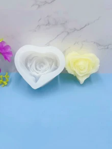 1 khuôn silicon hình hoa hồng trái tim mới cho ngày Valentine, khuôn silicon tái sử dụng dùng làm quà tặng ngày Valentine, ngày của Mẹ, đá thơm. - trắng - Xem 4