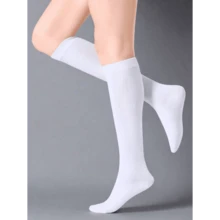 1/2/3 Pairs Velvet Over-The-Knee Socks, Slimming Mid-Calf Socks, Decorative Thigh High Socks, Outdoor High Tube Socks, JK School Girl Style, Sports Socks, Suitable For Daily Wear All Year Round - Velvet Knee-high Socks - 查看 7