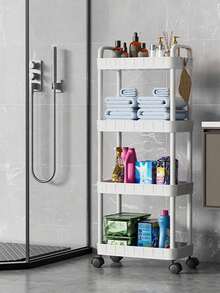 Freistehender Aufbewahrungswagen | 360° drehbarer Organizer für kleine Wohnungen | Einfach zusammenzubauen und zu reinigen | Perfekt für Studentenwohnheime/Küche (ohne Haken)