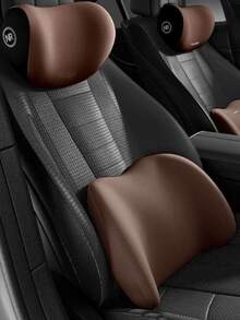 1 Set Of Headrest And Backrest Kit For Car Seats, Relieving Discomfort In The Lower Back And Neck, Essential For Long-Term Driving, Upgraded Comfort In Autumn And Winter, Ergonomic Fit Design, High-Density Sponge Filling, Comfortable Long-Distance Driving, Including 1 Headrest +1 Backrest - Headrest + Backrest - View 13