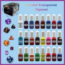 مجموعة صبغات راتنج شفافة 24 لون/علبة، صبغة عالية الشفافية لراتنج الإيبوكسي والراتنج الأشعة فوق البنفسجية لمشاريع المجوهرات والحرف اليدوية الإبداعية، حجم 5 مل