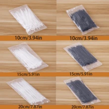 自锁尼龙扎带，重型塑料带扣捆绑带，黑色扎带 - 白色 - 查看 3
