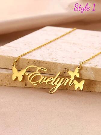 Collar con colgante de mariposa personalizado con nombre, colgante de doble mariposa, nombre personalizado, de uso diario y para fiestas, accesorios de moda, detalles exquisitos, regalo de cumpleaños, San Valentín, Navidad