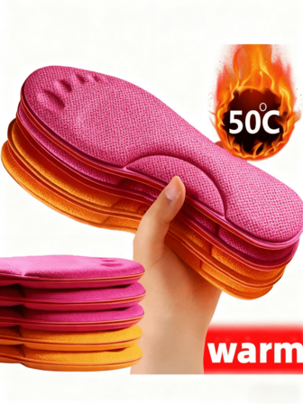 2 Pieces Constant-Temperature Warm Insoles, Super Warm Self-Heating Insoles, Super Soft, Thickened, Anti-Slip, Sweat-Absorbing, Odor-Proof, Memory Foam Insoles Are Very Suitable For Outdoor Sports In Cold Winters And Daily Wear By Both Men And Women.Suitable For Winter, A Must-Have Item For Christmas And New Year.