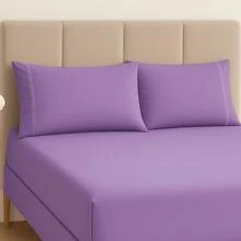 400 Thread Count Premium Bedding Set With Stick Stitch Finish - Lilac - View 2