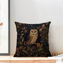 2 poszewki na poduszki z nadrukiem sowy ze zwierzętami i kwiatami, miękkie i wygodne, z poliestru, 45 x 45 cm (17,72 x 17,72 cala), zapinane na zamek, nadające się do prania w pralce, odpowiednie do wystroju domu, salonu, sypialni, na werandę, do ogrodu, na kemping (same poszewki – wkładka nie jest dołączona)