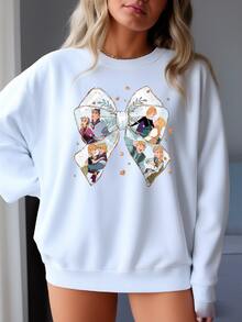 Frozen Shirt, Princess Anna Sweatshirt, Land Coquette Girls Tee,  Frozen Olaf Sweatshirt, Magical Castle Sweatshirt, Mss343 Sweatshirt - 白色 - 查看 2