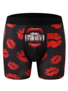 6-Piece Men's Boxer Shorts, Wedding Fun Pattern Printed Men's Four-Way Briefs, Fashionable Comfortable Men's Long Four- Briefs, Sports Men's Angle Shorts, Suitable For Christmas, Halloween, Four Seasons To Wear, A Gift For A Boyfriend.