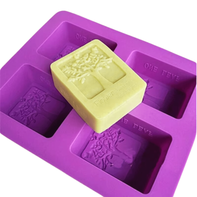 Molde Forma Silicone Sabonete 4 Cavidades Árvore da Vida S03