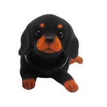 Cachorro Flocado Balança A Cabeça para Carro ou Estante - Preto - Visão 3