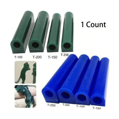 1 Count Blue/Green Sculpturing Wax Ring Tube Round Tube Ring Perforated Wax, Hard Modelling Wax For Jewellery Mould Sets