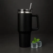 Thermal Bottle With Straw 1200mL - 黑色 - 查看 8
