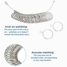 US/Japan Stainless Steel Ring Size Measuring Ring Tool, Sturdy And Durable For Measuring The Size Of Rings - Silver - View 9