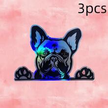 WickedGoodz French Bulldog Holographic Decal, 100% Waterproof PVC Bumper Sticker, Self-Adhesive, Asymmetrical Shape, For Laptops, Tumblers, Windows, Cars, Trucks, Walls, Suitable For Wood, Plastic, Glass, Metal, - Multicolor - View 12