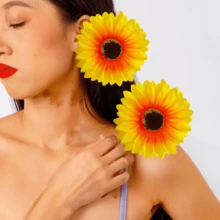 2pcs/3pcs Set Women Casual Vacation Bohemian Sunflower Hair Clips, Claw Clips, Hair Claws, Hair Slide, Hair Barrettes