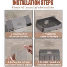 1PCS Shower Soap Holder, Soap Box, Wall-Mounted Soap Dish, Bathroom Wall-Mounted Soap Dish, Detachable Drain Soap Dish, Bathroom Tools, Household Daily - 灰色 - 查看 3