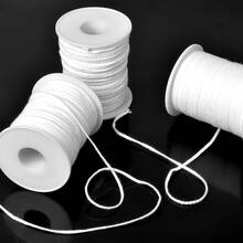 183 pies/3 rollos de mechas de vela sin humo - Mecha trenzada blanca, adecuada para hacer velas DIY, suministros de manualidades - Blanco - Ver 3