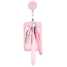 Sistema de color Macron, juego de papelería portátil para médicos y enfermeras de hospital, con tijeras plegables que pueden cortar gasa, clip de identificación extensible, bolígrafo recargable, marcador resaltador. - Multicolor - Ver 8