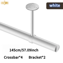 Multifunctional Threaded Combination Hanging Clothes Rod, Curtain Rod, Drying Rack, Wardrobe Hanging Rod, Bathroom Hanging Rod, Kitchen Hanging Rod, Suitable For Bathroom, Toilet, Balcony, Window, Wardrobe And Other Scenarios