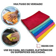 1 Toalha de Mesa Térmica 4 Lugares 1,40x1,40cm + 4 Panos de Microfibra Pia Limpeza 35x55cm - Multicolorido - Visão 10