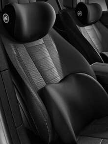 1 Set Of Headrest And Backrest Kit For Car Seats, Relieving Discomfort In The Lower Back And Neck, Essential For Long-Term Driving, Upgraded Comfort In Autumn And Winter, Ergonomic Fit Design, High-Density Sponge Filling, Comfortable Long-Distance Driving, Including 1 Headrest +1 Backrest - Headrest + Backrest - View 12