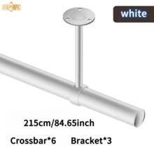 多功能螺纹组合式衣杆，可作窗帘杆、晾衣架、衣柜挂杆、浴室挂杆、厨房挂杆，适用于浴室、卫生间、阳台、窗户、衣柜等多种场景。 - 彩色 - 查看 17