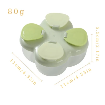 1 Máy chia sữa bột 4 ngăn, Hộp đựng sữa bột di động Clover cho bé, Hộp đựng sữa bột dùng ngoài trời, Bộ chia sữa bột cho trẻ sơ sinh, Thích hợp cho việc đi du lịch hàng ngày