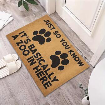 1 pieza Alfombra con diseño de pata de perro lindo, adecuada para entrada, dormitorio, granja, uso en interiores