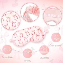 6pcs/3pcs/1pc Plush Sleep Eye Mask, Comfortable Sleep Eye Mask, Unisex, Soft Plush Eye Mask, Faux Fur Blackout Mask, Suitable For Travel, Nap, Overnight, Party - Baby Pink - View 3