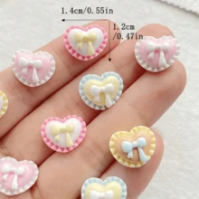 10/20/30pcs Resin Mini Cute Cartoon Rabbit, Bouquet, Bow Heart Decorations - Flat Rhinestone, Suitable For Nail Art, Scrapbooking, DIY Crafts Accessories And Home Decor, Easter Decoration