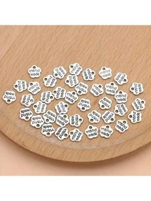 10pcs/20pcs/30pcs Antique Silver Carved Petals Alloy Pendant Jewelry Suitable For Handmade DIY Jewelry Necklaces, Earrings, Bracelets, Accessories, Handicrafts, Accessories Pendant Supplies - Antique Silver - View 8